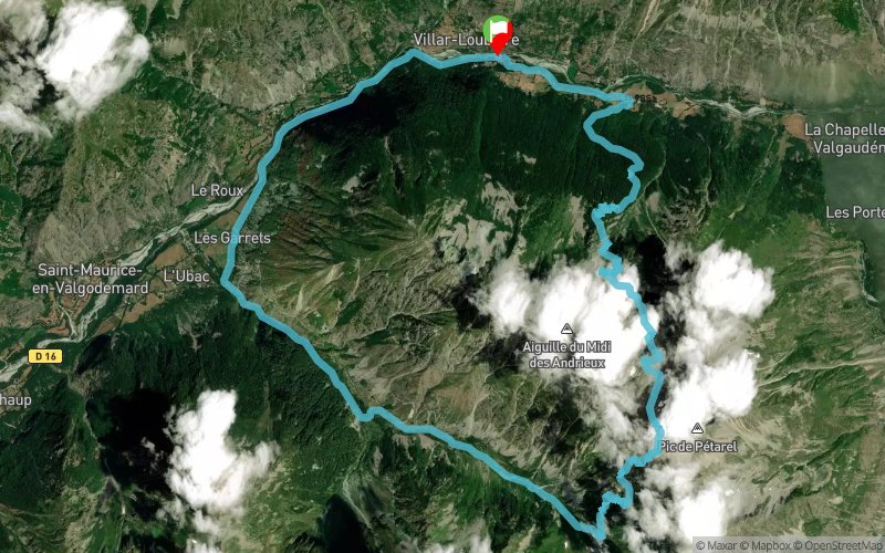 Trace de Trail : L'Ubac - Col et lacs de Petarel - les Andrieux