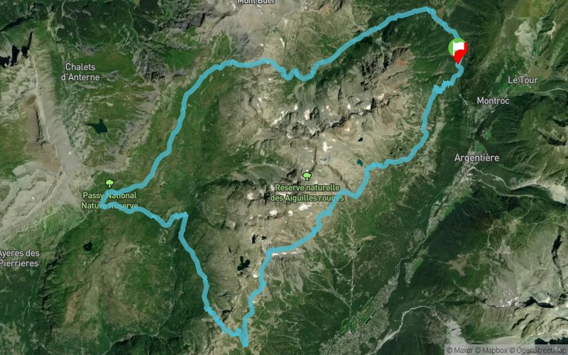 Trace de Trail : Tour des aiguilles rouges